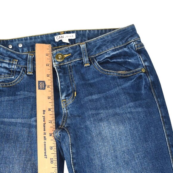 CAbi Jeans Straight Dark Wash Denim Double Button Jeans Size 2 Mid Rise - Picture 4 of 9